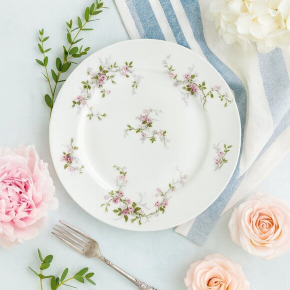 Theodore Haviland Limoges Plate 1930s France Pink Floral 8.5” Vintage - Picture 2 of 5